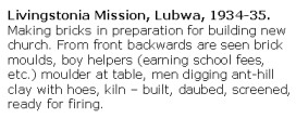 Livingstonia Mission, Lubwa building works caption
